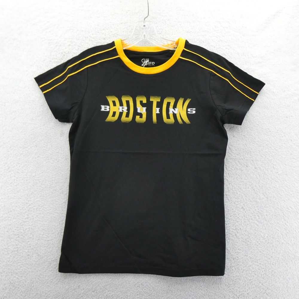 G-III 4Her Shirt Womens Medium‎ Boston Bruins Black Yellow Stripe Vintage Y2K